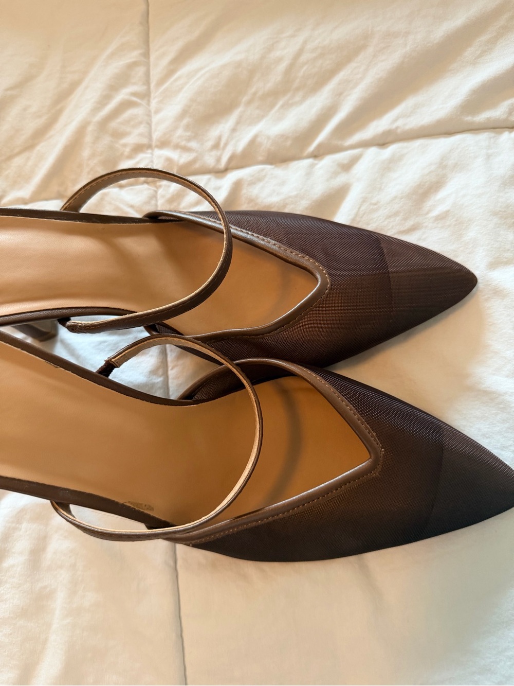 a new day Brown Pointed Toe Slingback Heels